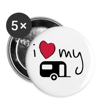 i love my caravan I love my caravan Holidays - Buttons large 2.2''/56 mm (5-pack) - white - Front