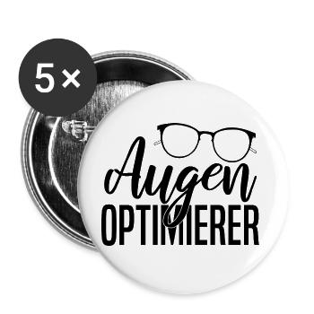 Augenoptiker Optiker Augenarzt - Buttons groß 56 mm (5er Pack) - Weiß - Vorne