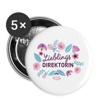 Lieblingsdirektorin Geschenk für Direktorin - Buttons groß 56 mm (5er Pack) - Weiß - Vorne