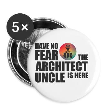 L’oncle architecte - Lot de 5 grands badges (56 mm) - blanc - Devant