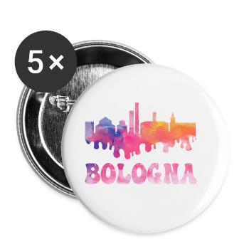 Bologne Italie City Skyline Splash Coloré - Lot de 5 grands badges (56 mm) - blanc - Devant