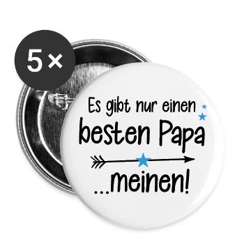 Es gibt nur einen besten Papa - Meinen! - Buttons groß 56 mm (5er Pack) - Weiß - Vorne