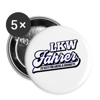 Farbe änderbar | Sexy Trucker LKW Fahrer Fernfahre - Buttons groß 56 mm (5er Pack) - Weiß - Vorne