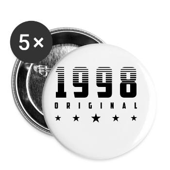 Original 1998 Année de naissance | | changeable de couleur - Lot de 5 grands badges (56 mm) - blanc - Devant