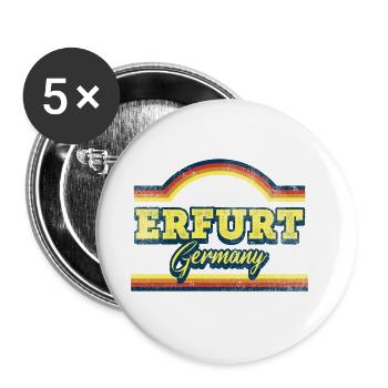 Erfurt Deutschland Stadt Schrift Vintage Retro - Buttons groß 56 mm (5er Pack) - Weiß - Vorne