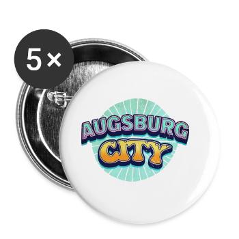 Augsburg Deutschland Stadt Schrift Pop Art Comic - Buttons groß 56 mm (5er Pack) - Weiß - Vorne