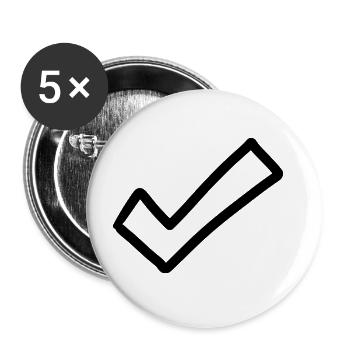 Haken Emoji Skizze Zeichnung - Buttons groß 56 mm (5er Pack) - Weiß - Vorne