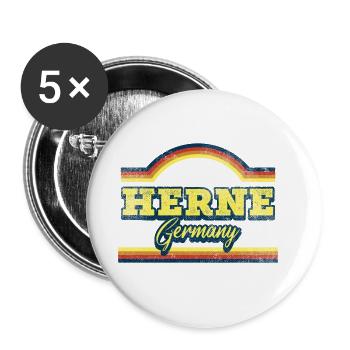 Herne Germany City Font Vintage Retro - Buttons large 2.2''/56 mm (5-pack) - white - Front