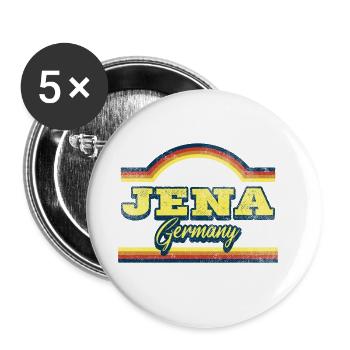 Jena Germany City Font Vintage Retro - Buttons large 2.2''/56 mm (5-pack) - white - Front