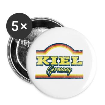 Kiel Germany City Font Vintage Retro - Buttons large 2.2''/56 mm (5-pack) - white - Front
