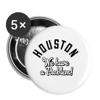 Houston we have a problem - Buttons large 2.2''/56 mm (5-pack) - white - Front