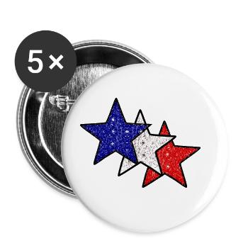 Die Sterne Frankreichs - Buttons groß 56 mm (5er Pack) - Weiß - Vorne