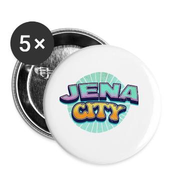 Jena Germany City Font Pop Art Comic - Buttons large 2.2''/56 mm (5-pack) - white - Front
