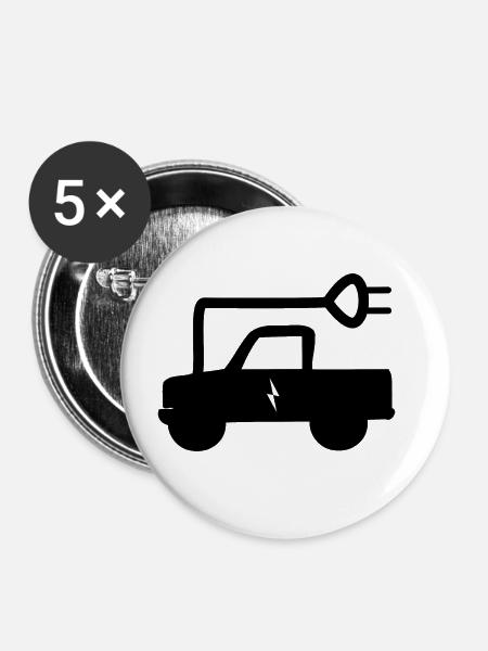 Die elektrischen Trucks - Buttons groß 56 mm (5er Pack) - Weiß