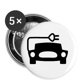 Electric cars - Buttons large 2.2''/56 mm (5-pack) - white - Front
