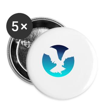 Fliegender Adler - Buttons groß 56 mm (5er Pack) - Weiß - Vorne