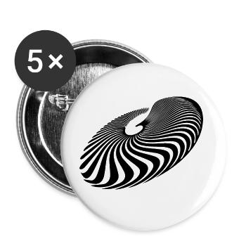Lignes de cercle géométriques en spirale - Lot de 5 grands badges (56 mm) - blanc - Devant
