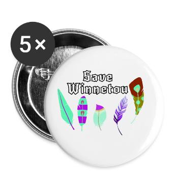 Enregistrer Winnetou,Winnetou,Federn,Illustration - Lot de 5 grands badges (56 mm) - blanc - Devant