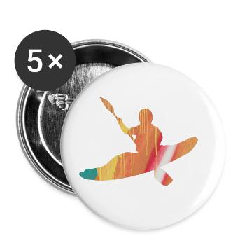 Aviron, rafting, kayak, graffiti, bateau - Lot de 5 grands badges (56 mm) - blanc - Devant