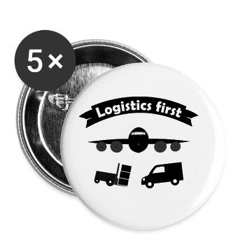 Die Welt der Logistiker - Buttons groß 56 mm (5er Pack) - Weiß - Vorne