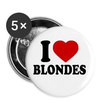 I love blondes - Buttons groß 56 mm (5er Pack) - Weiß - Vorne