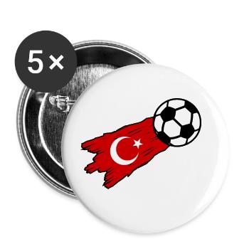 The footballers from Turkey - Buttons large 2.2''/56 mm (5-pack) - white - Front