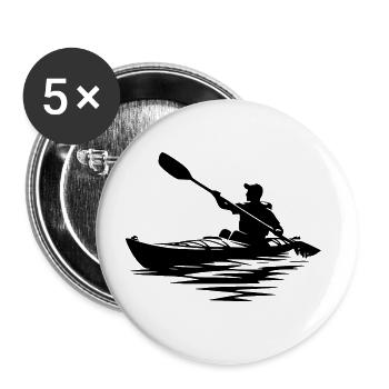 Kayak Boot Club für Wildwasser Touren - Buttons groß 56 mm (5er Pack) - Weiß - Vorne