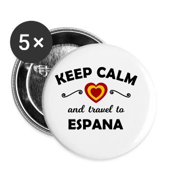 Ferien in Spanien - Buttons groß 56 mm (5er Pack) - Weiß - Vorne