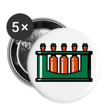 XGrüner Kasten - Buttons groß 56 mm (5er Pack) - Weiß - Vorne