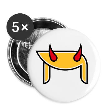 Donald  Horns (Hairstyle Devil Pop Art / 3C) - Buttons large 2.2''/56 mm (5-pack) - white - Front