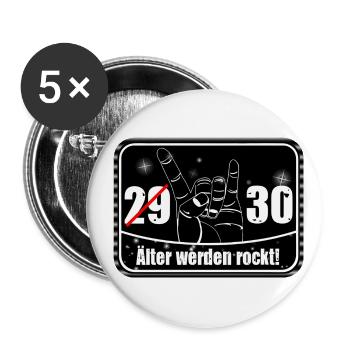 30th Birthday , Getting Older Rocks,Heavy Metal(25) - Buttons large 2.2''/56 mm (5-pack) - white - Front