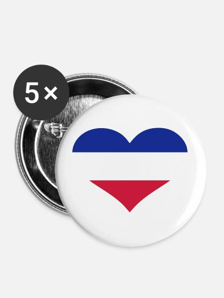 Niederlande - Buttons groß 56 mm (5er Pack) - Weiß