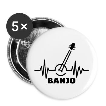 banjo - Buttons large 2.2''/56 mm (5-pack) - white - Front
