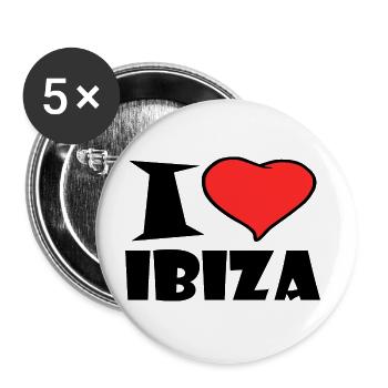 Ibiza - Lot de 5 grands badges (56 mm) - blanc - Devant