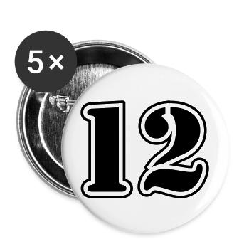 12 number symbol - Buttons large 2.2''/56 mm (5-pack) - white - Front