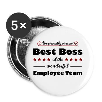 Patron, Patron et Manager - Lot de 5 grands badges (56 mm) - blanc - Devant
