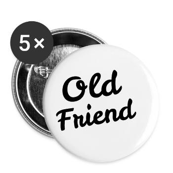 Vieil ami - Lot de 5 grands badges (56 mm) - blanc - Devant