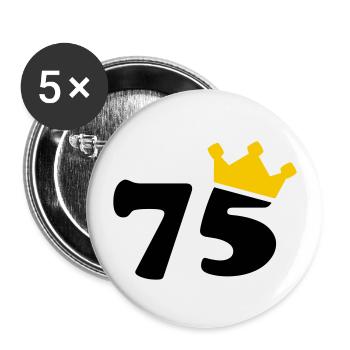 75 Krone 75th birthday 75 years - Buttons large 2.2''/56 mm (5-pack) - white - Front