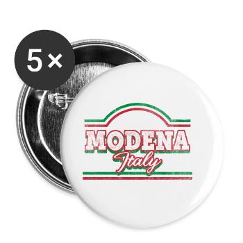Modena Italien Stadt Skyline Schrift Vintage Retro - Buttons groß 56 mm (5er Pack) - Weiß - Vorne