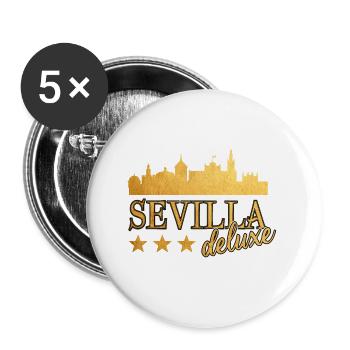Seville Spain City Skyline Gold Home Love - Buttons large 2.2''/56 mm (5-pack) - white - Front