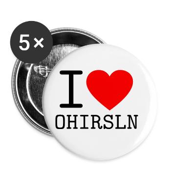 I love Ohirsln Österreich Wien Dialekt - Buttons groß 56 mm (5er Pack) - Weiß - Vorne