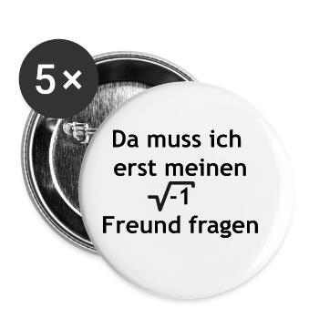 Nerd-Shirt imaginärer Freund - Buttons groß 56 mm (5er Pack) - Weiß - Vorne
