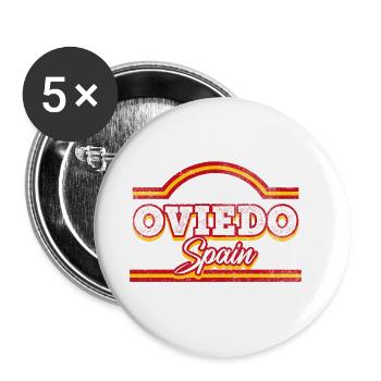 Oviedo Spain City Font Vintage Retro - Buttons large 2.2''/56 mm (5-pack) - white - Front