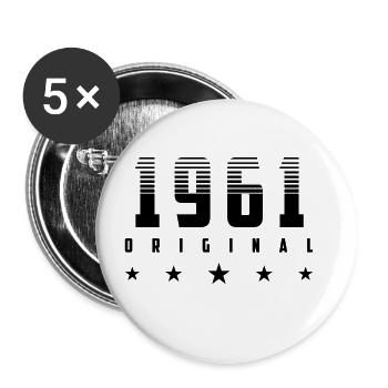 Farbe änderbar | Original 1961 Geburtsjahr - Buttons groß 56 mm (5er Pack) - Weiß - Vorne