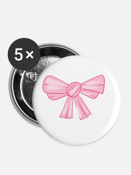 rosa schleife symbol fliege - Buttons groß 56 mm (5er Pack) - Weiß
