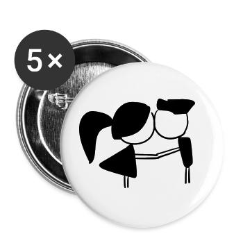 Pärchen Symbol Liebe Mann Frau - Buttons groß 56 mm (5er Pack) - Weiß - Vorne