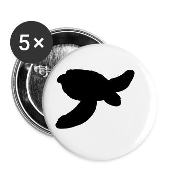 Wasserschildkröte Umriss - Buttons groß 56 mm (5er Pack) - Weiß - Vorne