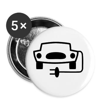 The electric cars are coming - Buttons large 2.2''/56 mm (5-pack) - white - Front