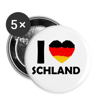 Ich liebe das Land - Buttons groß 56 mm (5er Pack) - Weiß - Vorne