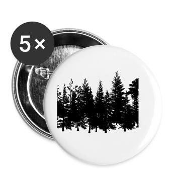 Wald Umriss - Buttons groß 56 mm (5er Pack) - Weiß - Vorne